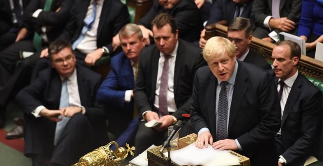 Boris Johnson, durante una votación en el Parlamento británico. EFE/EPA/JESSICA TAYLOR / UK PARLIAMENT