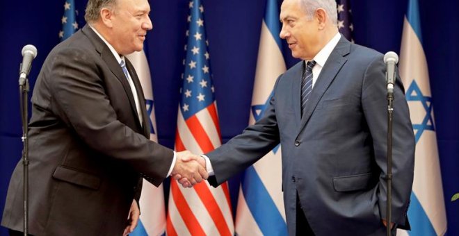 Benjamin Netanyahu durante la visita del secretario de Estado de EEUU, Mike Pompeo, hace unos días. /EFE