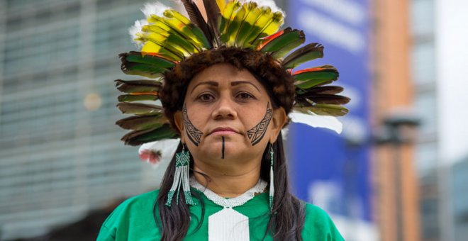 Nara Baré, líder indígena brasileña. (GREENPEACE)