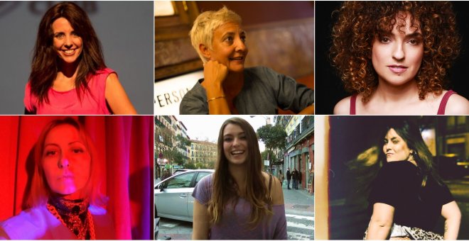 De izquierda a derecha; arriba: Marta González, Eva Hache, Virginia Riezu. Abajo: Lorena Iglesias, Raquel Sastre, Penny Jay.