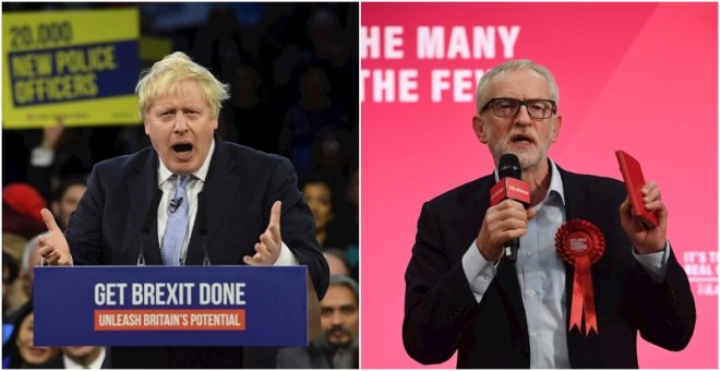 Los dos favoritos en las elecciones de Reino Unido: Boris Johnson y Jeremy Corbyn