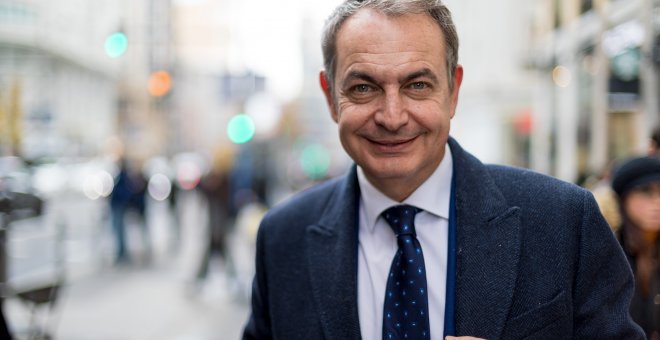 El expresidente del Gobierno José Luis Rodríguez Zapatero en la Gran Vía de Madrid.- CHRISTIAN GONZÁLEZ