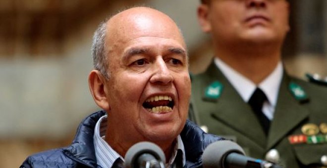 El ministro de Gobierno, Arturo Murillo dirigiéndose a los medios en La Paz | EFE