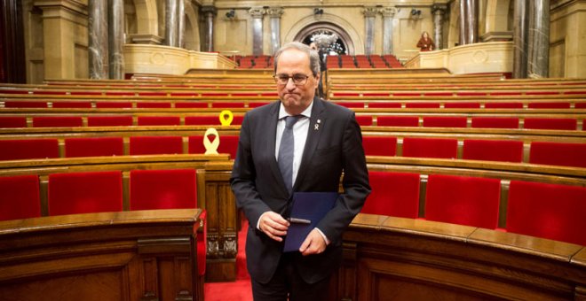 Quim Torra, en el Parlament de Catalunya. (QUIQUE GARCÍA | EFE)