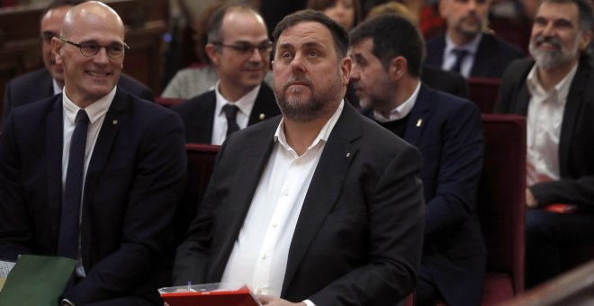 El exvicepresidente de la Generalitat, Oriol Junqueras, durante el juicio del 'procés'. / Europa Press
