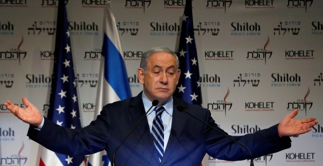 08/01/2020 - El primer ministro de Israel, Benjamín Netanyahu, durante una rueda de prensa en Jerusalén. / REUTERS - RONEN ZVULUN