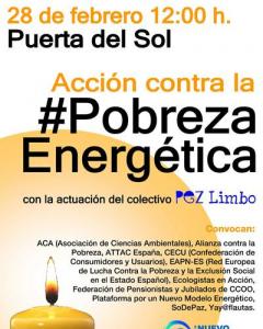 Cartel de convocatoria de los actos contra la pobreza energética.