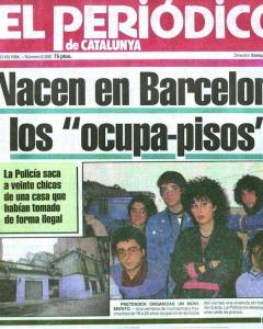 Portada del periódico días después de la primera okupación en Barcelona