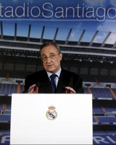 Florentino Pérez, durante su comparecencia. REUTERS/Susana Vera