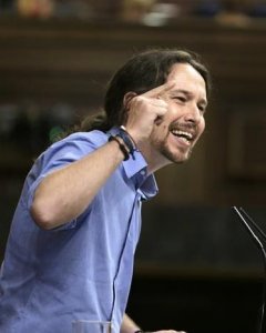 Pablo Iglesias durante su primera intervención en el debate de investidura.- REUTERS