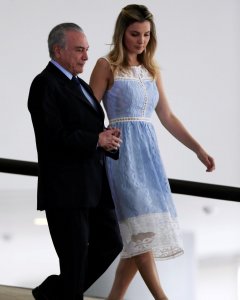 El Presidente de Brasil Michel Temer y su esposa Marcela Temer. / REUTERS