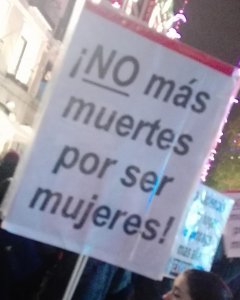 Pancarta en la manifestación de Madrid.