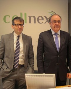 El consejero delegado de Cellnex, Tobías Martínez (d), y el director financiero, José Manuel Aisa (i). E.P.