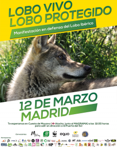 Cartel de la manifestación por la protección del lobo ibérico
