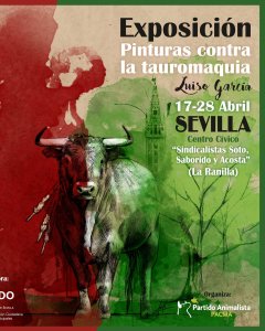 Cartel de la exposición de antitauromaquía de Luiso García