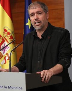 El nuevo secretario general de CCOO, Unai Sordo, en el Palacio de la Moncloa, tras la reunión con el presidente del Gobierno, Mariano Rajoy. EFE/Sergio Barrenechea