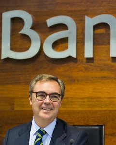 El consejero delegado de Bankia, José Sevilla. en la presentación de resultados del primer semestre de 2017. E.P.