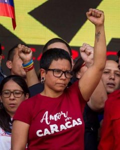 La candidata a la Alcaldía del municipio Libertador, del Partido Socialista Unido de Venezuela (PSUV), Érika Farías.- EFE