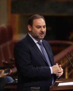 José Luis Ábalos durante la moción de censura contra Rajoy. EUROPA PRESS