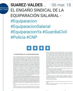 Tuit del Gabinete Suárez-Valdes presentando la hoja de ruta de Jusapol.