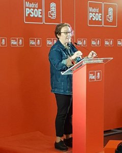 La candidata socialista al Senado Silvia Buabent, en un mitin en Rivas. M.S.