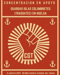 Convocatoria de solidaridad con los anarquistas en huelga de las Columbretes. CGT