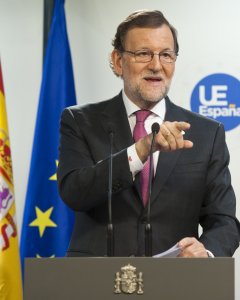 El presidente del Gobierno y candidato del PP, Mariano Rajoy, durante la rueda de prensa tras la cumbre de la UE en Bruselas. EFE/Horst Wagner