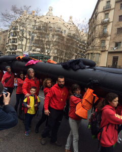 Imagen la marcha en Barcelona por los derechos de los refugiados. M.D.