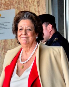 Rita Barberá, el pasado 12 de abril, a su salida de la Audiencia de Palma tras prestar declaración en el juicio de Nóos. / EFE