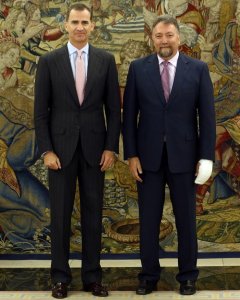 El Rey ha recibido esta mañana en el Palacio de la Zarzuela al diputado de Foro Asturias Isidro Martínez Oblanca. EFE/JJ.GUILLÉN