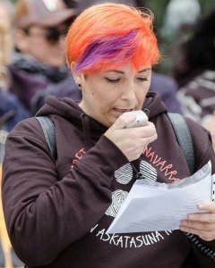 Ángela Martínez Buzarra, durante la manifestación. SANTI VAQUERO