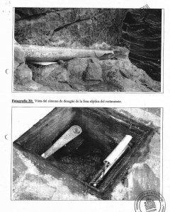 Fosa séptica y cañerías del restaurante ilegal de la Isla Benidorm