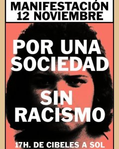 'Por una sociedad sin racismo'. Cartel de la Manifestación