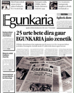 Ejemplar del periódico 'Egunkaria'.