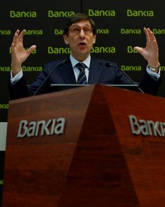 El presidente de Bankia, José Ignacio Goirigolzarri,durante su comparecencia ante los medios en la que presentó el Plan Estratégico 2018-2020 de la entidad. REUTERS/Susana Vera