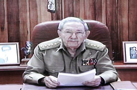 Raúl Castro, durante su comparecencia. EFE
