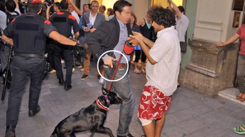 Escolta de Rajoy recurre a su arma contra un manifestante en Reus. DIARI DE TARRAGONA