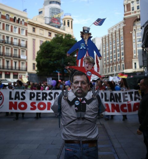 Una de las columnas de las Marchas de la Dignidad en Madrid.- JAIRO VARGAS