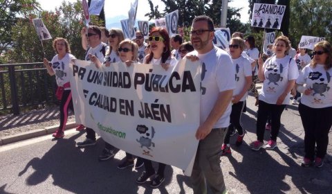 Protesta de la Marea del Cucharón en Jaén.