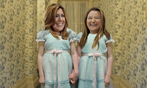 La niñas de El Resplandor: Susana Díaz y Verónica Pérez