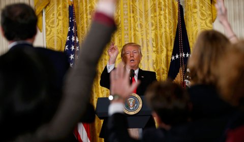 Trump, durante una rueda de prensa en la Casa Blanca. EFE