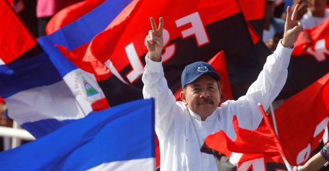 Daniel Ortega en el acto que celebró el Gobierno de Nicaragua para conmemorar el 39º aniversario del triunfo de la revolución sandinista. (REUTERS)