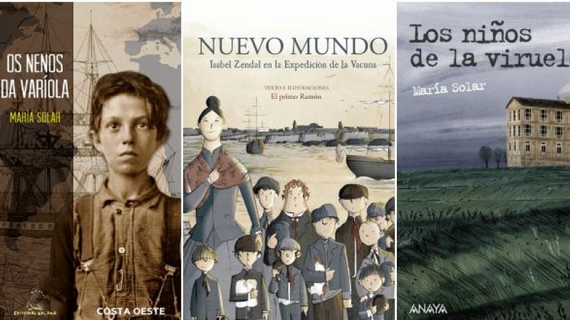 La novela juvenil 'Los niños de la viruela', de María Solar, y el cómic 'Nuevo mundo', de El Primo Ramón.