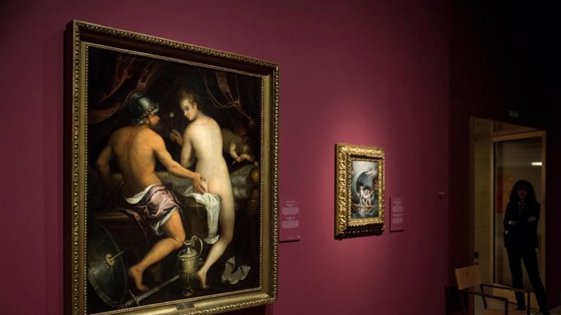 21/10/2019.- Vista del cuadro 'Marte y Venus' de 1595 por Lavinia Fontana, parte de la nueva exposición de las artistas Sofonisba Anguissola y Lavinia Fontana del Museo del Prado. EFE/ Luca Piergiovanni