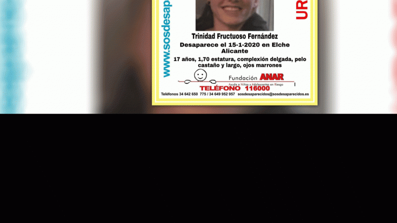 Imagen de la menor desaparecida el miércoles 15 de enero de 2020 en Elche./ Twitter de @sosdesaparecisos