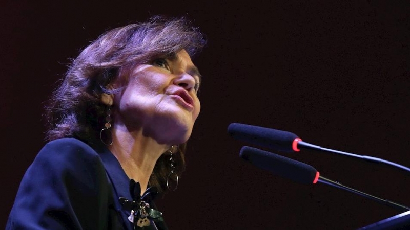 21/01/2020.-  La vicepresidenta primera del Gobierno, Carmen Calvo, interviene durante el acto “Córdoba es Más”. EFE/ Kiko Huesca