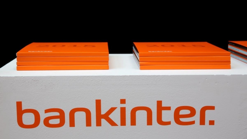 El logo de Bankinter en una reunión de accionistas en Madrid, en marzo de 2016. REUTERS/Andrea Comas
