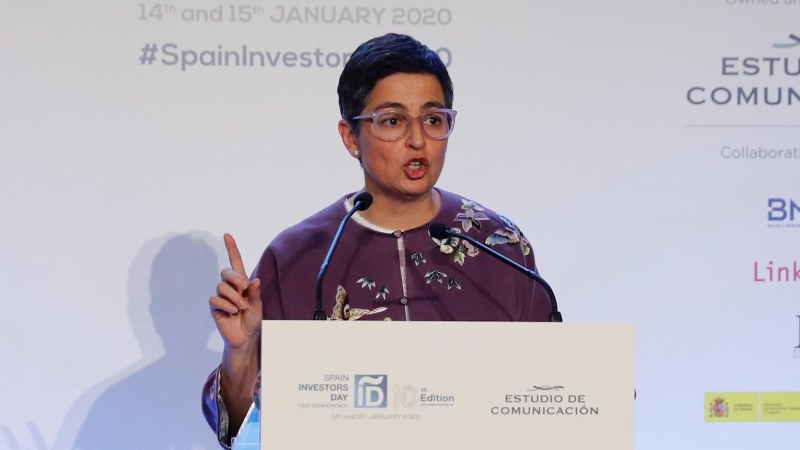 14/01/2020.- La ministra de Exteriores, Arancha Gonzalez Laya, participa este martes en la inauguración de la X edición del foro financiero internacional Spain Investors Day, que se celebra en Madrid los próximos días 15 y 16 de enero. EFE/ Ballesteros