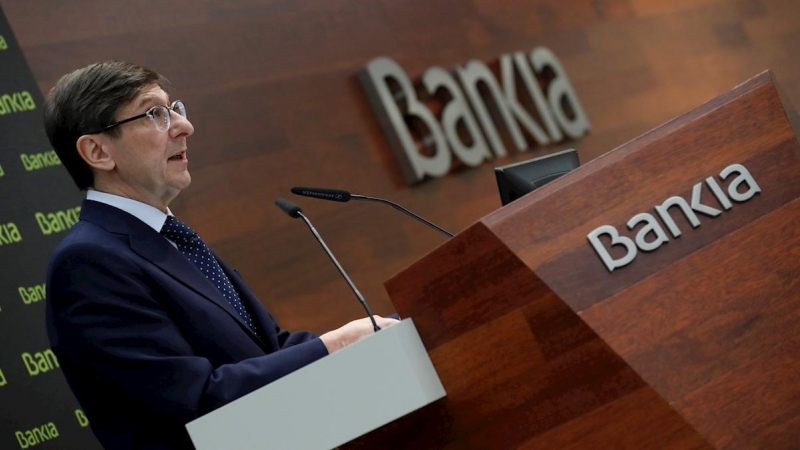 El presidente de Bankia, José Ignacio Goirigolzarri en la presentación de las cuentas de la entidad de 2019. EFE/ Zipi