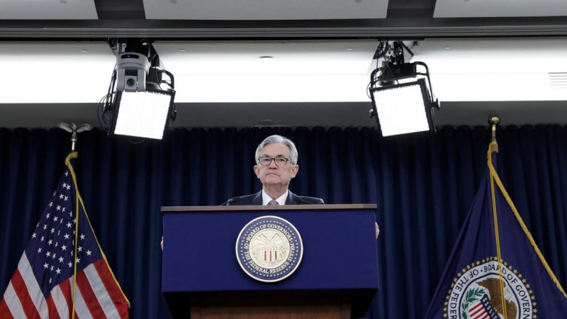 El presidente de la Reserva Federal de EEUU, Jerome Powell, en la rueda de prensa tras la primera reuni´n del año del banco central de EEUU. REUTERS/Yuri Gripas